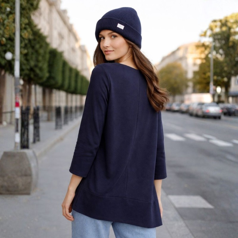 Bluzka damska casual luźny fason Włoska granatowa one size