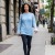 Sweter oversize z dzianiny prążkowanej – baby blue