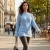 Sweter oversize z dzianiny prążkowanej – baby blue