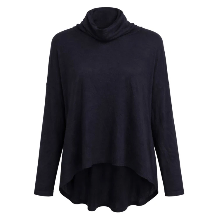 Sweter damski czarny oversize Golf Luźny krój Włoski One size