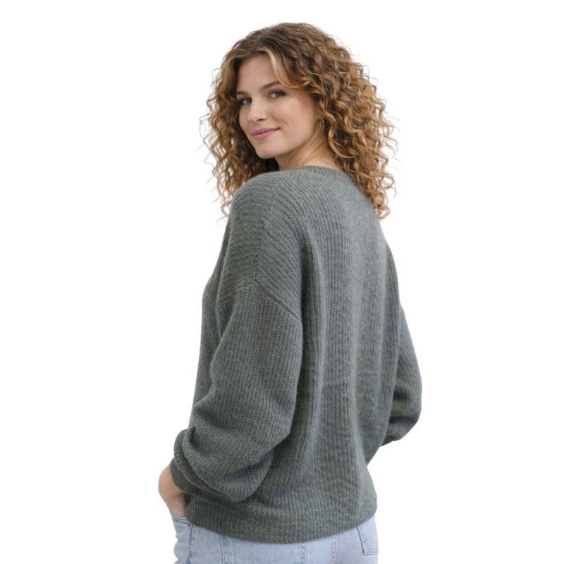 Sweter damski kardigan MOHER Made in Italy khaki L/XL