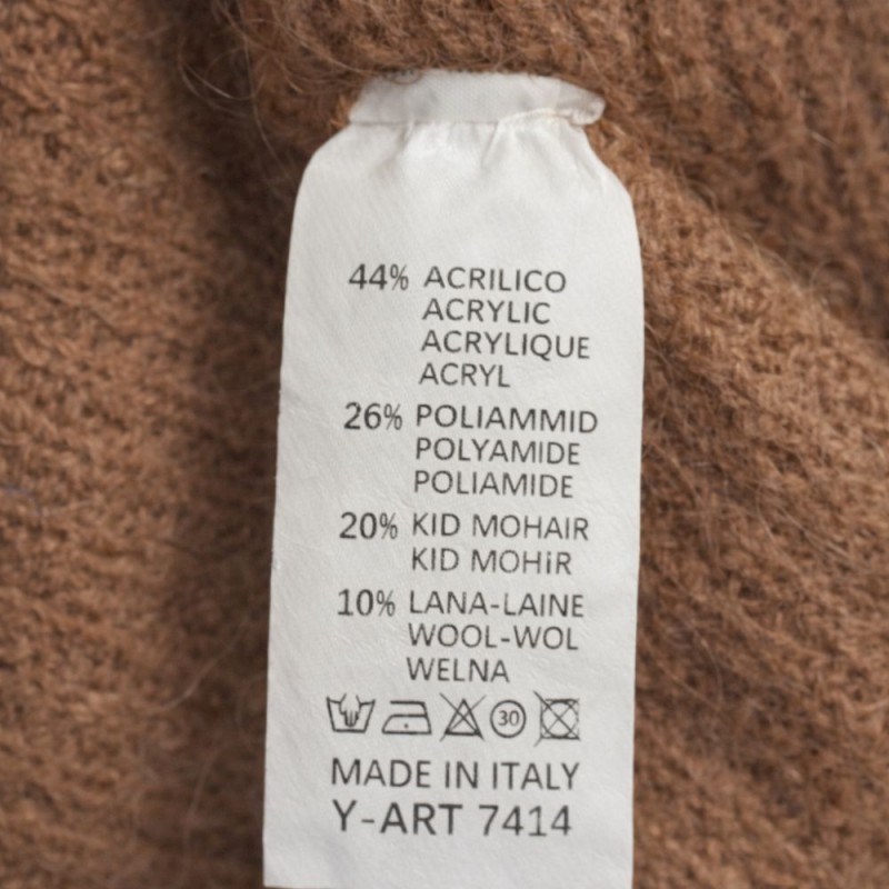 Sweter damski kardigan MOHER Made in Italy Brązowy S/M