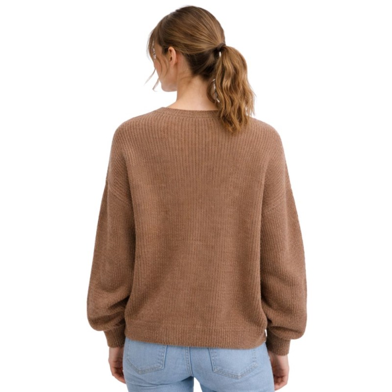 Sweter damski kardigan MOHER Made in Italy Brązowy S/M
