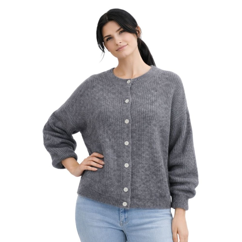 Sweter damski kardigan MOHER Made in Italy Szary L/XL