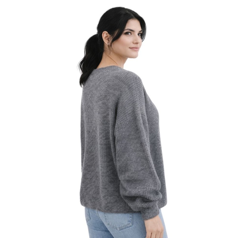 Sweter damski kardigan MOHER Made in Italy Szary L/XL