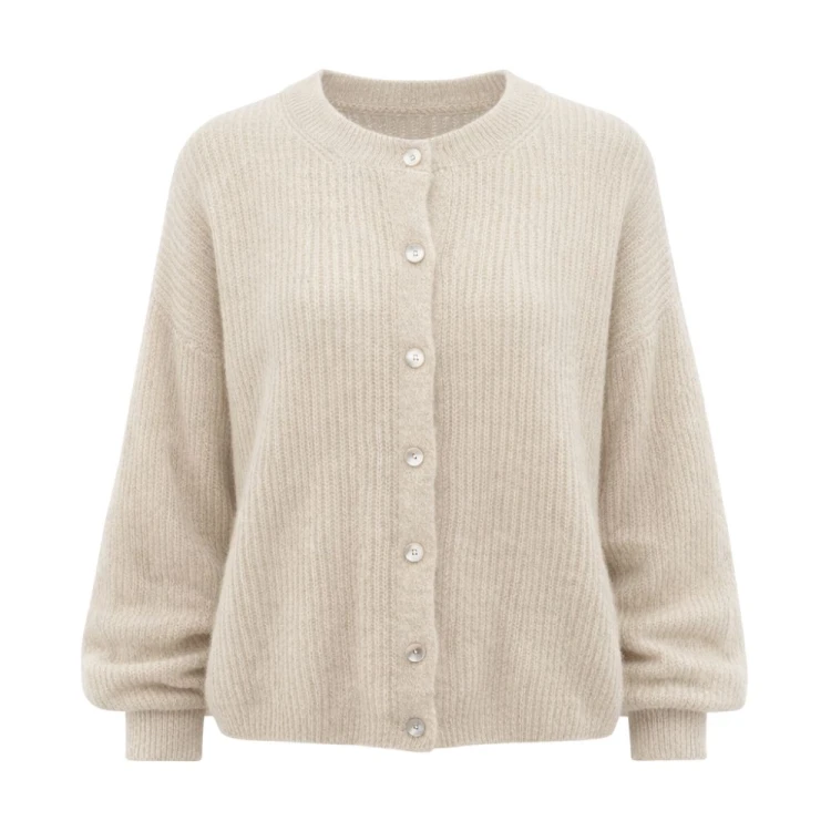 Sweter damski kardigan MOHER Made in Italy Kremowy L/XL