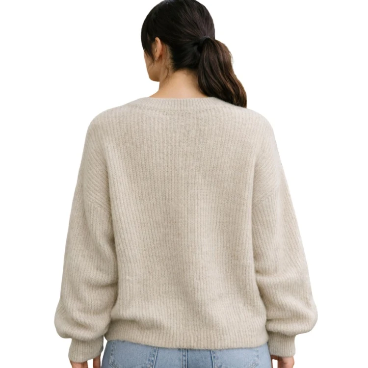 Sweter damski kardigan MOHER Made in Italy Kremowy L/XL