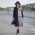 Sukienka koszulowa czarna MIDI z printem liter Oversize M/L