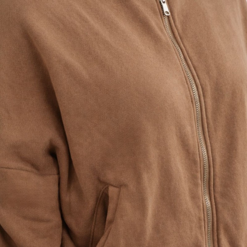 Bluza damska bomberka brązowa 100% bawełna Made in Italy Uni
