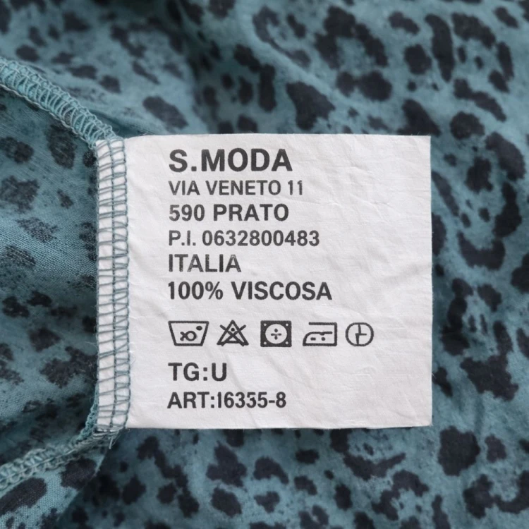 Sukienka damska panterka zielona 100% wiskoza oversize Włoska One Size