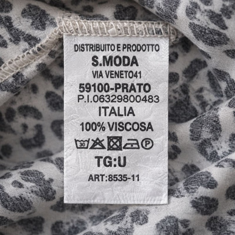 Sukienka damska panterka kremowa 100% wiskoza oversize Włoska One Size