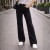 Spodnie jeansy czarne damskie wysoki stan straight wide leg proste nogawki S