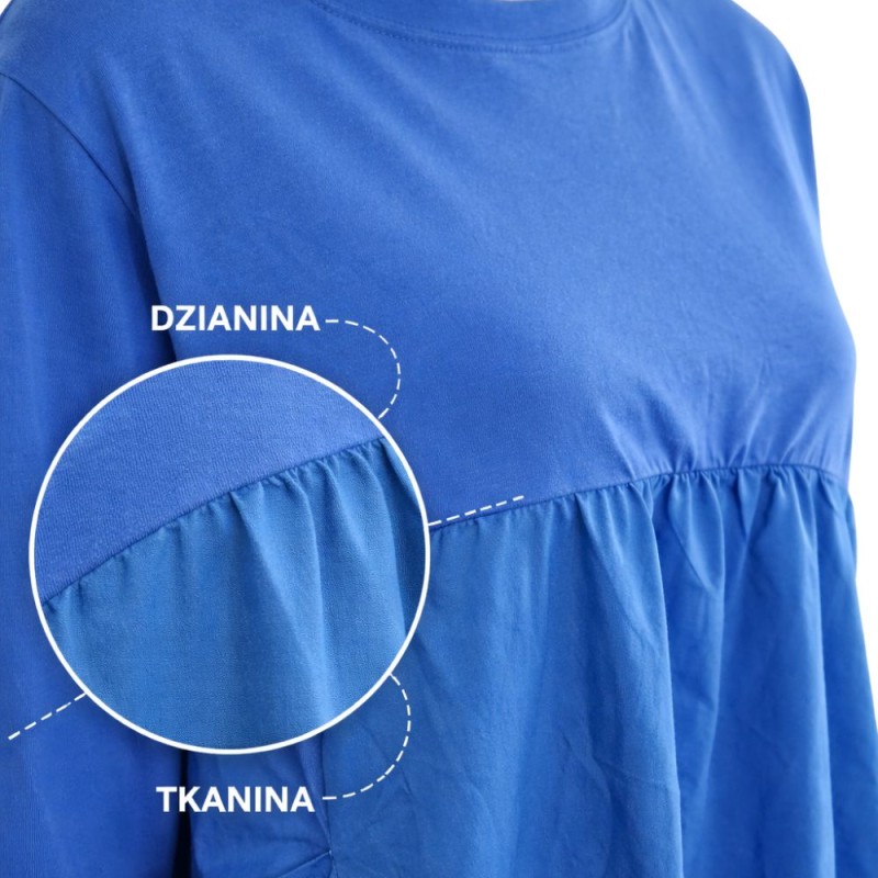 Sukienka damska regulowana Oversize midi niebieska M/L