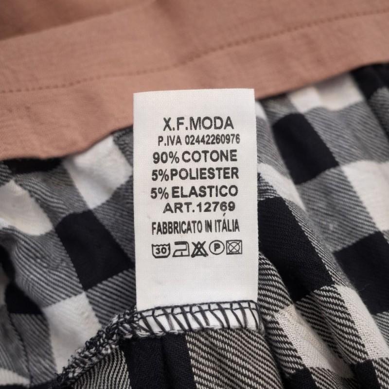 Sukienka Damska Beżowa Krata Vichy Oversize Falbany Włoska One Size