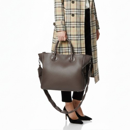 Elegancka Torebka Damska Shopper Szara + Etui