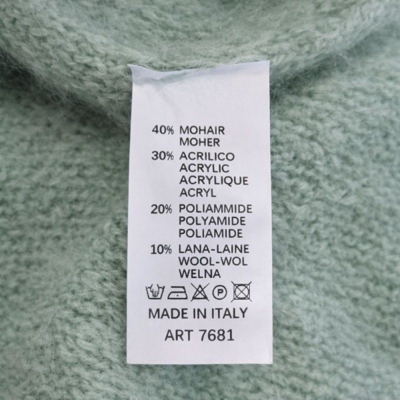Sweter kamizelka dzianinowa z kapturem na zamek Włoska ZIELONA oversize