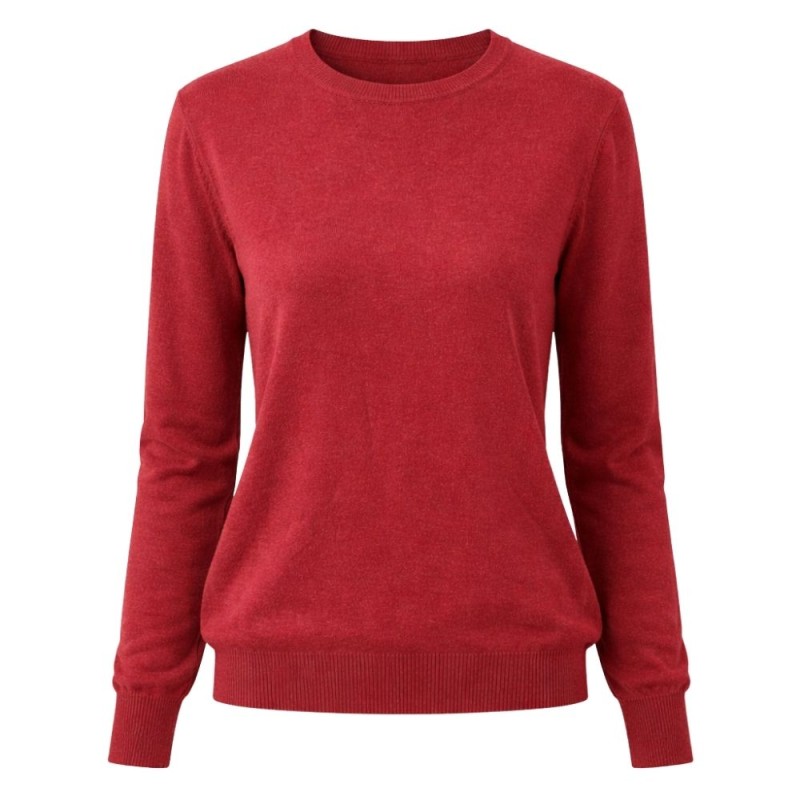 Sweter damski bordowy z wełną klasyczny elegancki Italy Uniwersalny