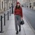 Sweter damski bordowy z wełną klasyczny elegancki Italy Uniwersalny