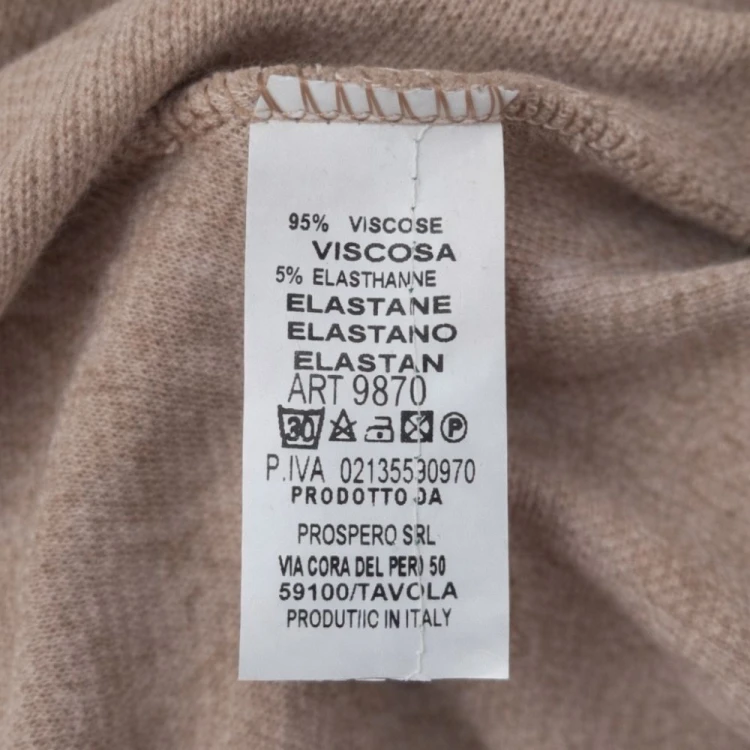 Bluza damska plus size beżowa golf komin wygodna Made in Italy