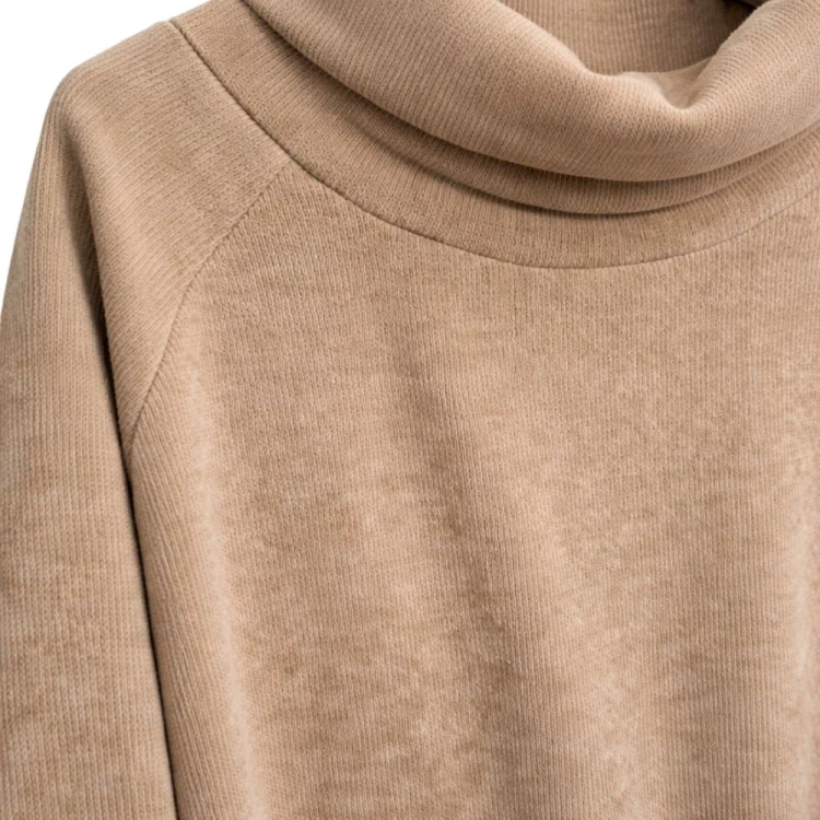Bluza damska plus size beżowa golf komin wygodna Made in Italy