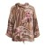 Bluza damska z kapturem w kwiaty oversize brązowa Włoska Uni