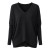 Sweter damski czarny V-neck luźny miękki elegancki Uni