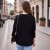 Sweter damski czarny V-neck luźny miękki elegancki Uni