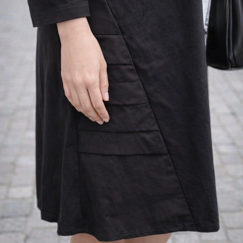 Sukienka damska Włoska Oversize Czarna Print 100% Bawełna Uni