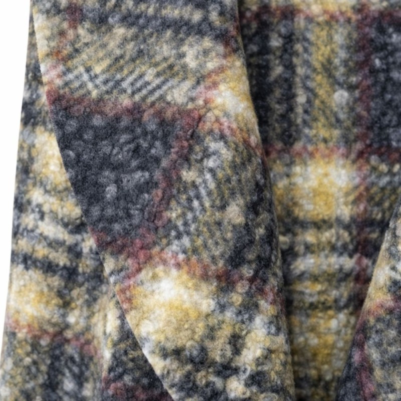 Kamizelka narzutka damska długa w kratę ciepła bez rękawów jesień Uni