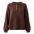 Sweter damski Włoski brązowy guziki miękki klasyczny L/XL