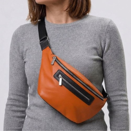 Nerka Damska Saszetka Na Ramię Crossbody Camel Eko Skóra