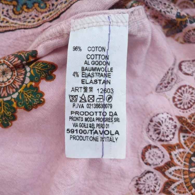 Sukienka damska boho różowa wzór mandala luźna Włoska Uni