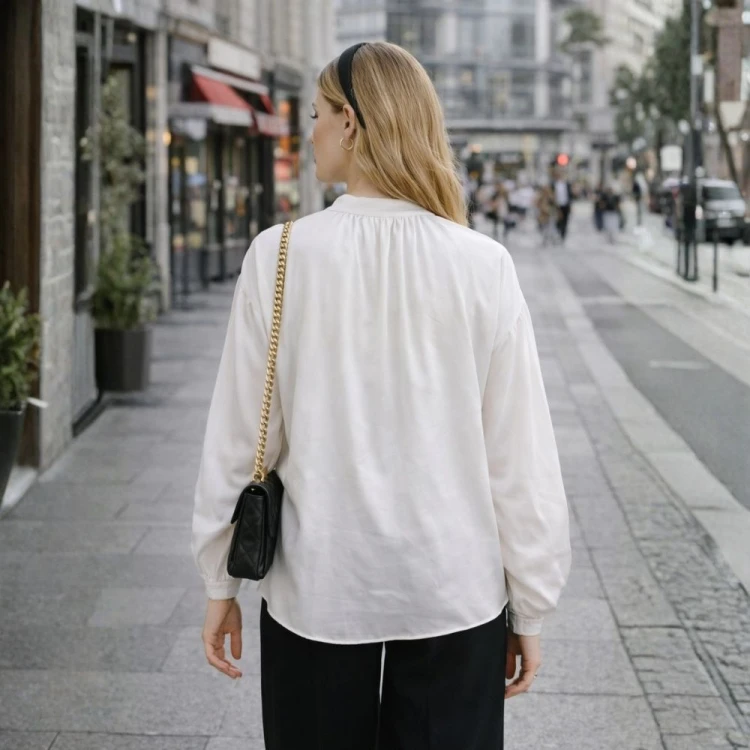 Koszula bluzka damska biała 100% wiskoza Made in Italy oversize