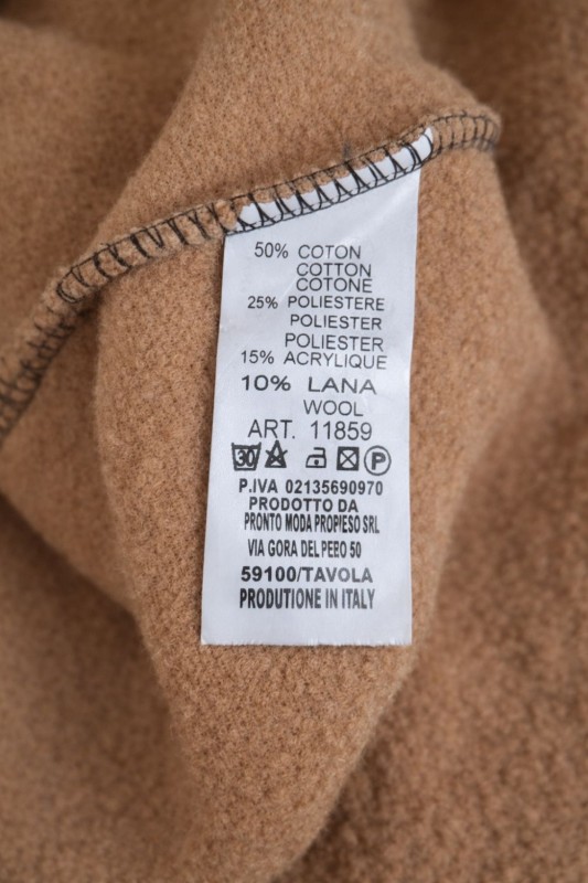 Płaszcz damski TEDDY camel bukla oversize ciepły made in Italy