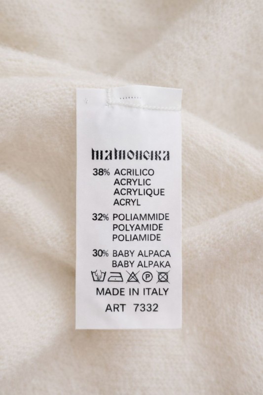 Sweter damski kremowy alpaka Made in Italy luźny kardigan Uni