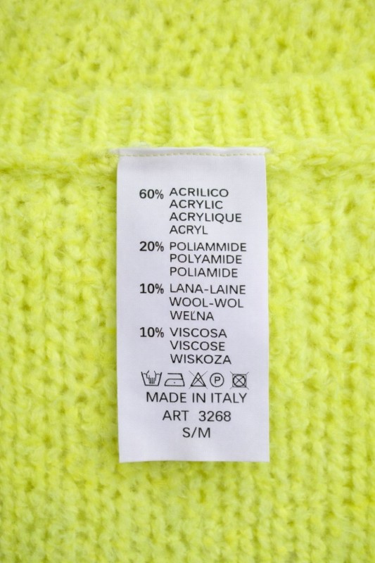 Sweter damski neonowy żółty limonkowy włoski miękki S/M