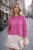 Sweter damski ALPAKA BABY 30% Made in Italy różowy krótki Uni