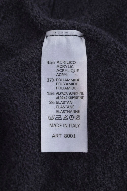 Sweter damski czarny oversize krótki rękaw miękki włoski Uni