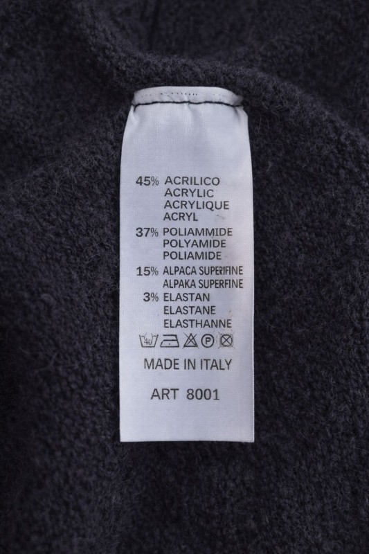 Sweter damski czarny oversize krótki rękaw miękki włoski Uni