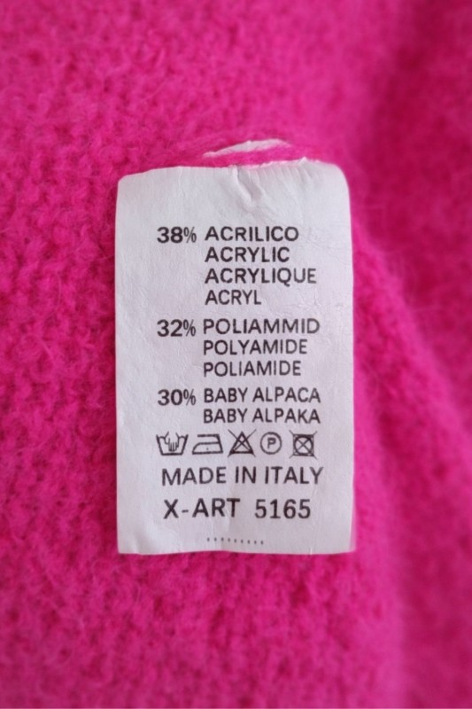 Sweter kardigan damski różowy baby alpaka miękki włoski Uni