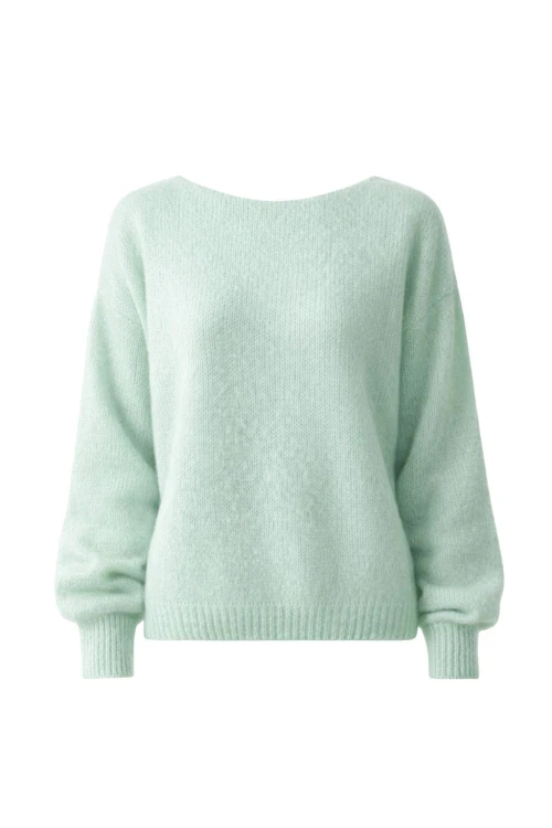 Sweter damski miętowy oversize włoski miękki One size