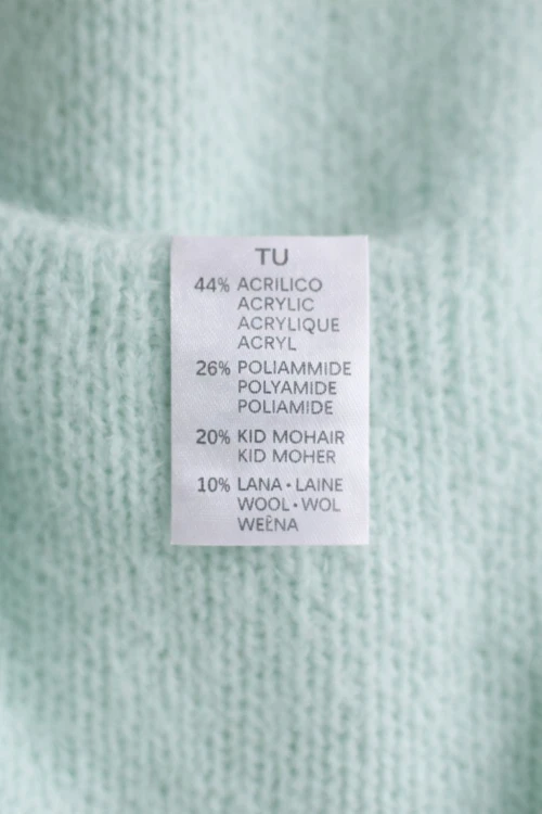 Sweter damski miętowy oversize włoski miękki One size