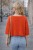 Sweter damski pomarańczowy alpaka Made in Italy luźny kardigan Uni