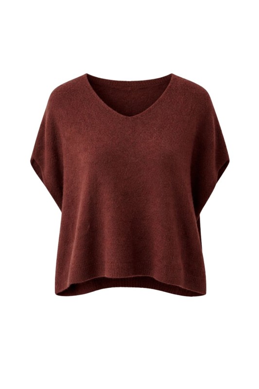 Sweter damski brązowy oversize miękki Made in Italy One Size