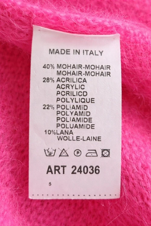 Sweter damski moherowy różowy Made in Italy miękki oversize