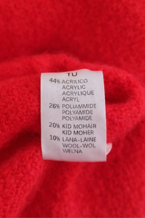 Sweter damski czerwony miękki Krótki Rękaw Uniwersalny