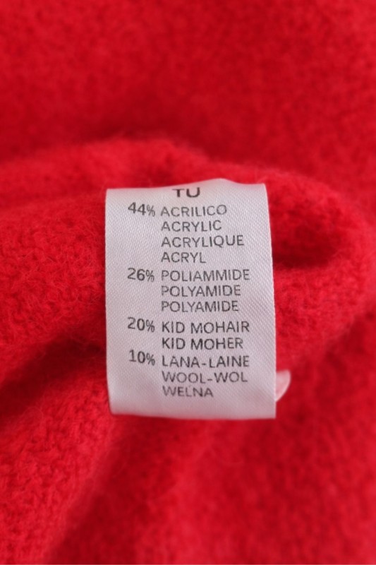 Sweter damski czerwony miękki Krótki Rękaw Uniwersalny