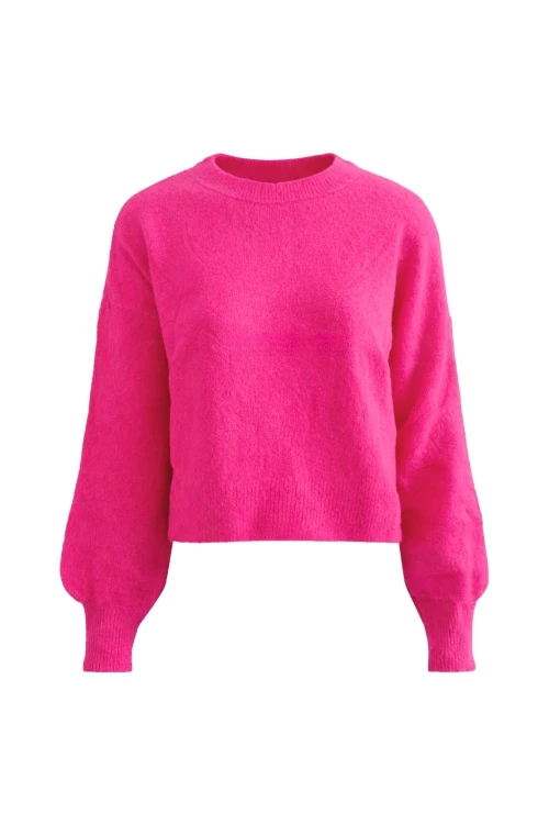 Sweter damski różowy Baby Alpaka 30% Made in Italy miękki ciepły One Size