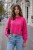 Sweter damski różowy Baby Alpaka 30% Made in Italy miękki ciepły One Size