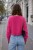 Sweter damski różowy Baby Alpaka 30% Made in Italy miękki ciepły One Size